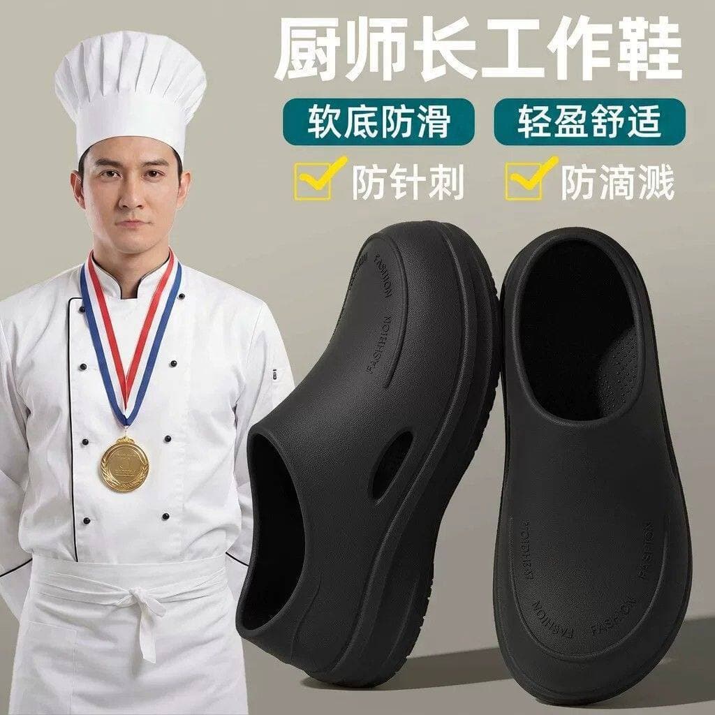 Cozinha dedicada sapatos de Chef masculino verão 2026 novo estilo exterior usar sola grossa impermeável antiderrapante a