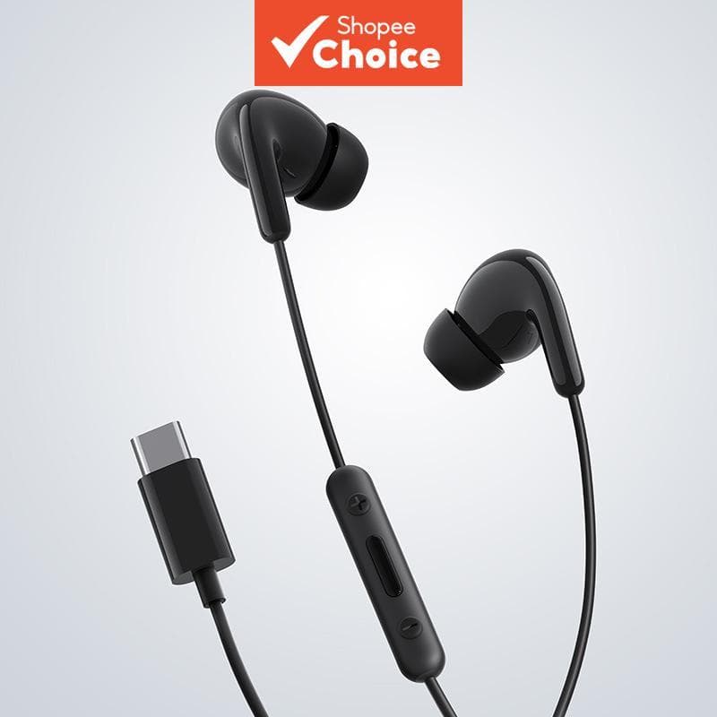 Fones De Ouvido Tipo C Intra-Auriculares Com Fio HiFi Stereo Bass Earbuds HD Call Redução De Ruído Microfone Música Jogo