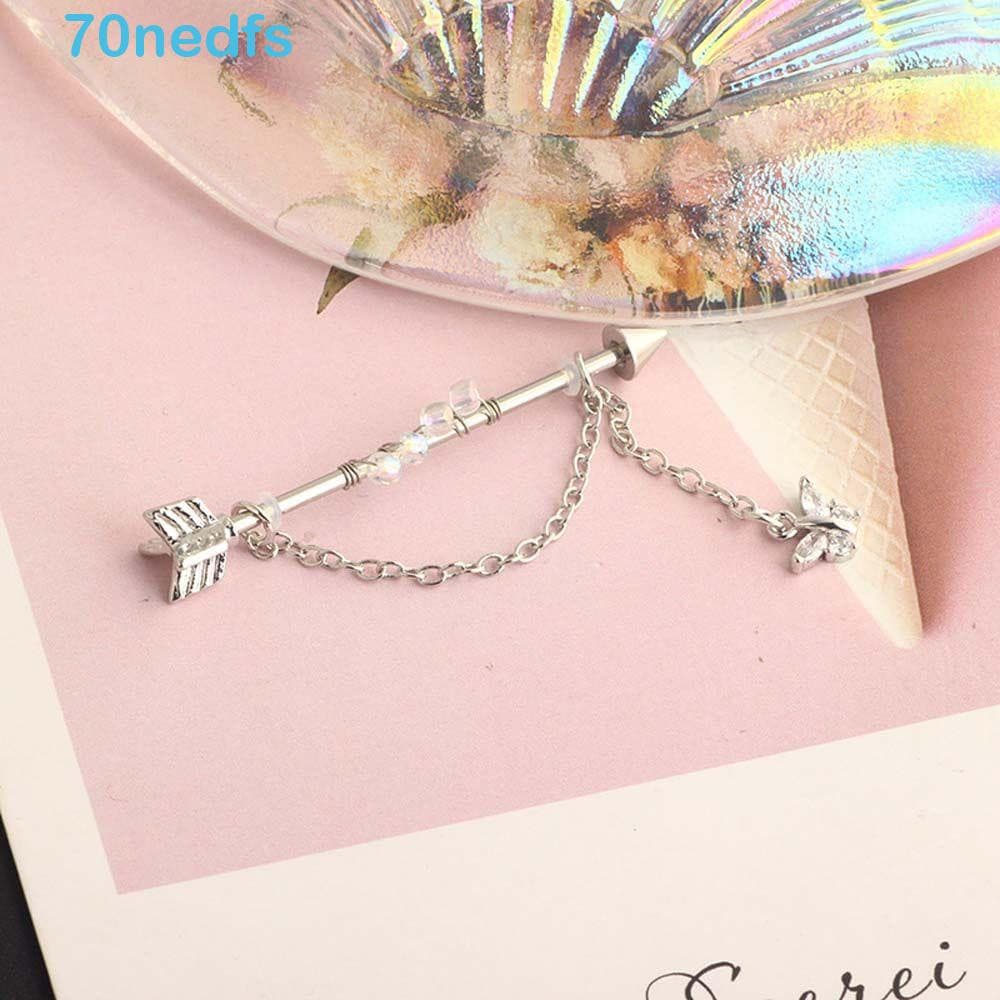 Orelha NEDFS De Vintage Crystal Barbell Brincos Flecha Piercing Jóias Tragus Punk Style Party Industrial Earring