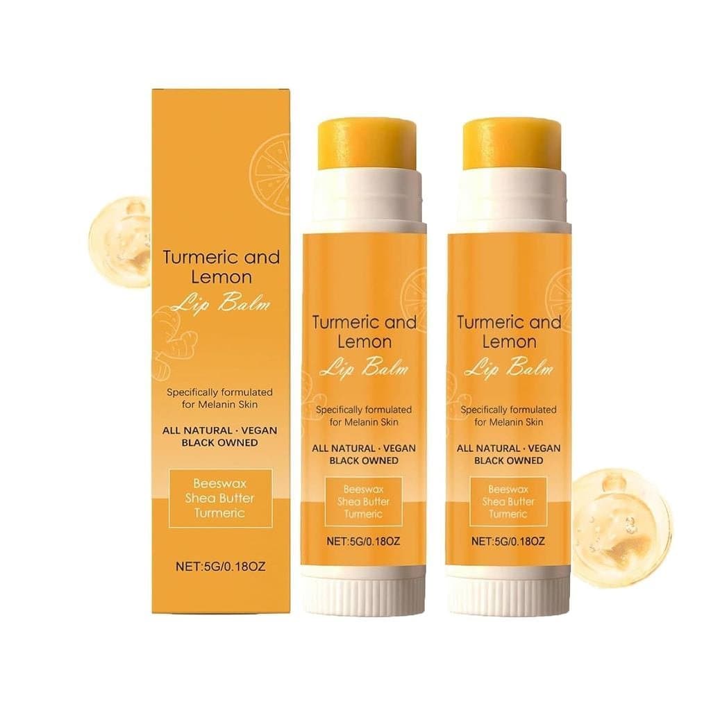 Bálsamo Labial de Cúrcuma e Limão, Cuidado para Lábios Escuros, Esfoliante e Hidratante, Melhora Lábios Rachados, Opacid