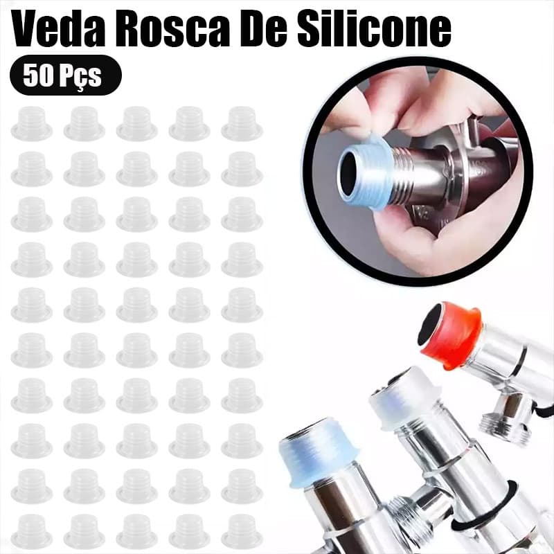 Veda Rosca Silicone Kit 50 Unidades Vedantes Junta Vedação Para Parar Vazamento Torneira