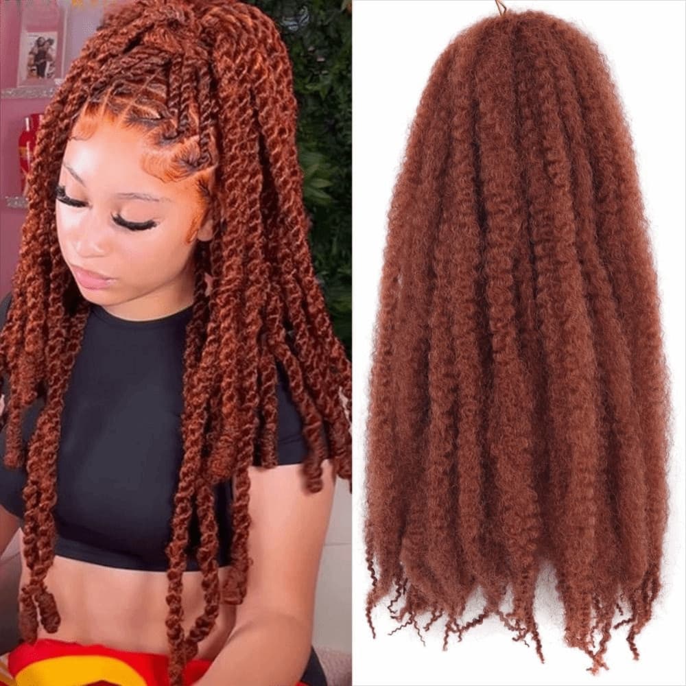 Marley Twist Braid Hair , Cabelo Sintético De Crochê Afro Crespo De 18 Polegadas , Ombre