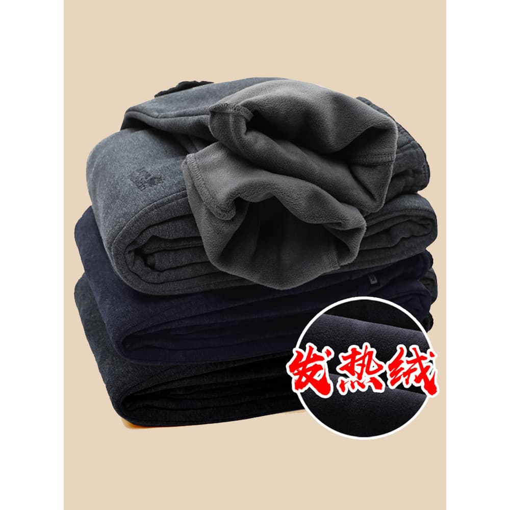 Calças esportivas de lã de lã masculina pai usar calças outono inverno calças casuais masculinas de meia-idade idosos so