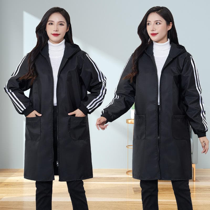 Avental de lã de lã macacão feminino exterior vestindo macacão de trabalho resistente à sujeira feminino inverno quente