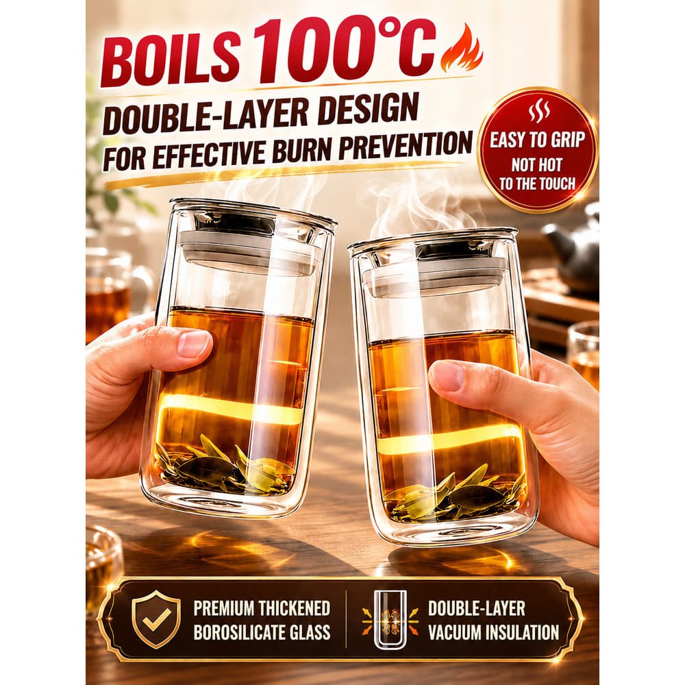 [【Design Inovador】]Double Layer Design/Tea Mug/Garrafa De Chá/Portátil/Resistente
