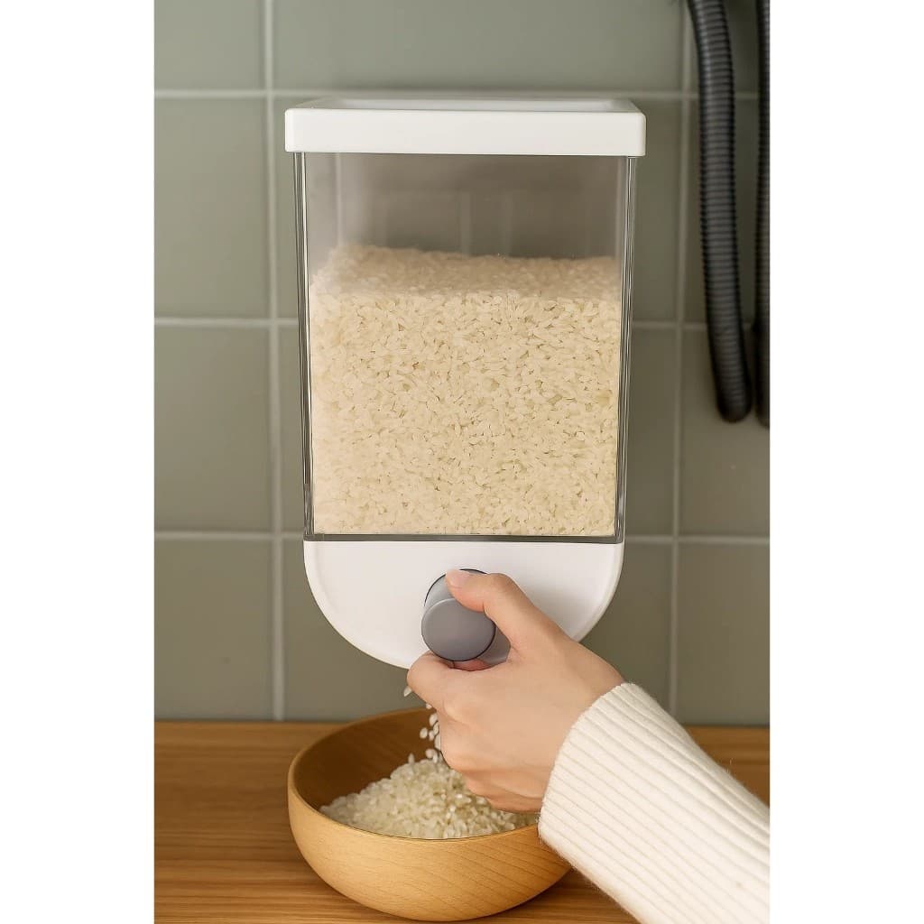 Dispenser Suspenso 1500ml Organizador Mantimentos Graos Arroz Feijao Armazenamento Cozinha