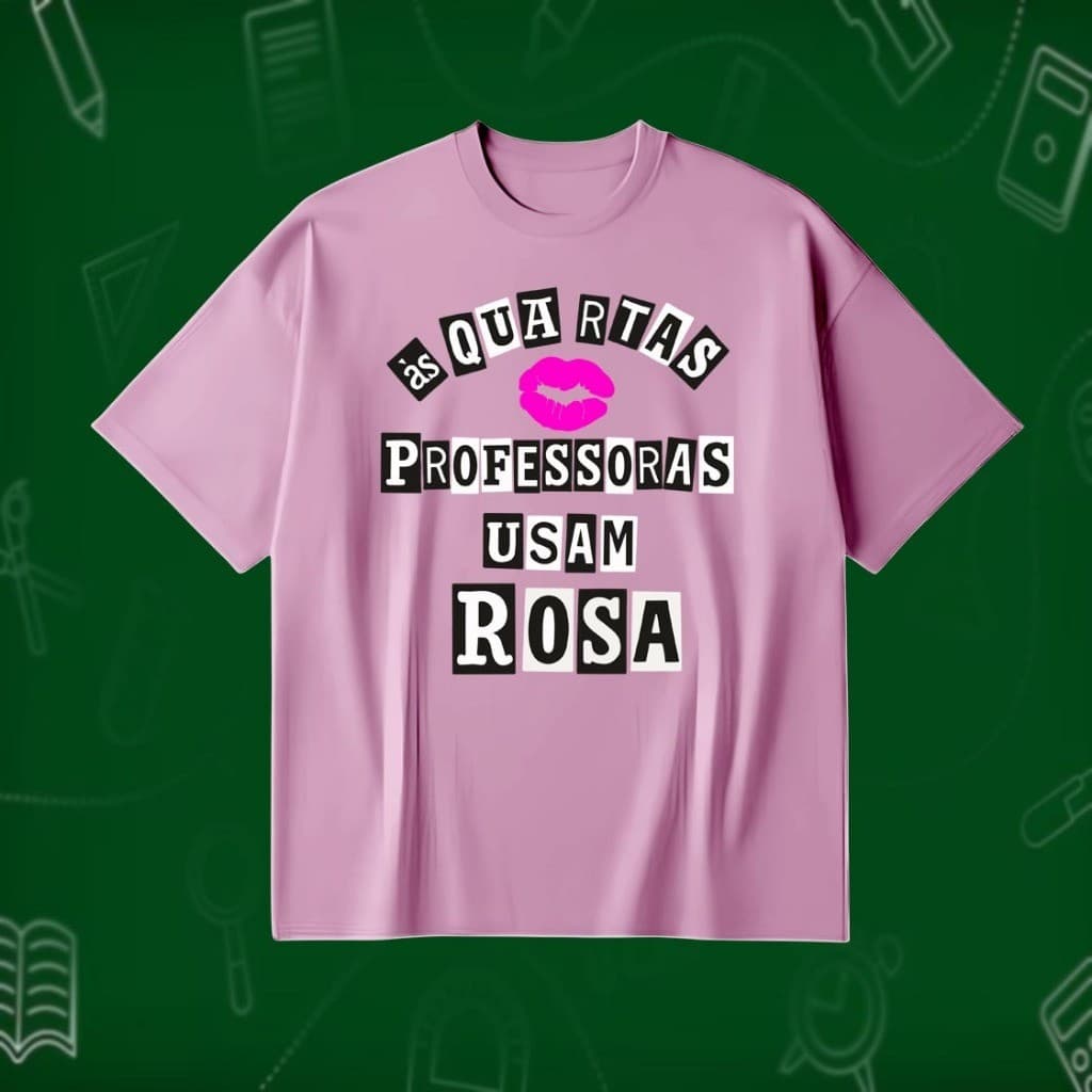 CAMISETA CAMISA UNISSEX PROFESSORA USAM ROSA/MELHOR PROFESSORA