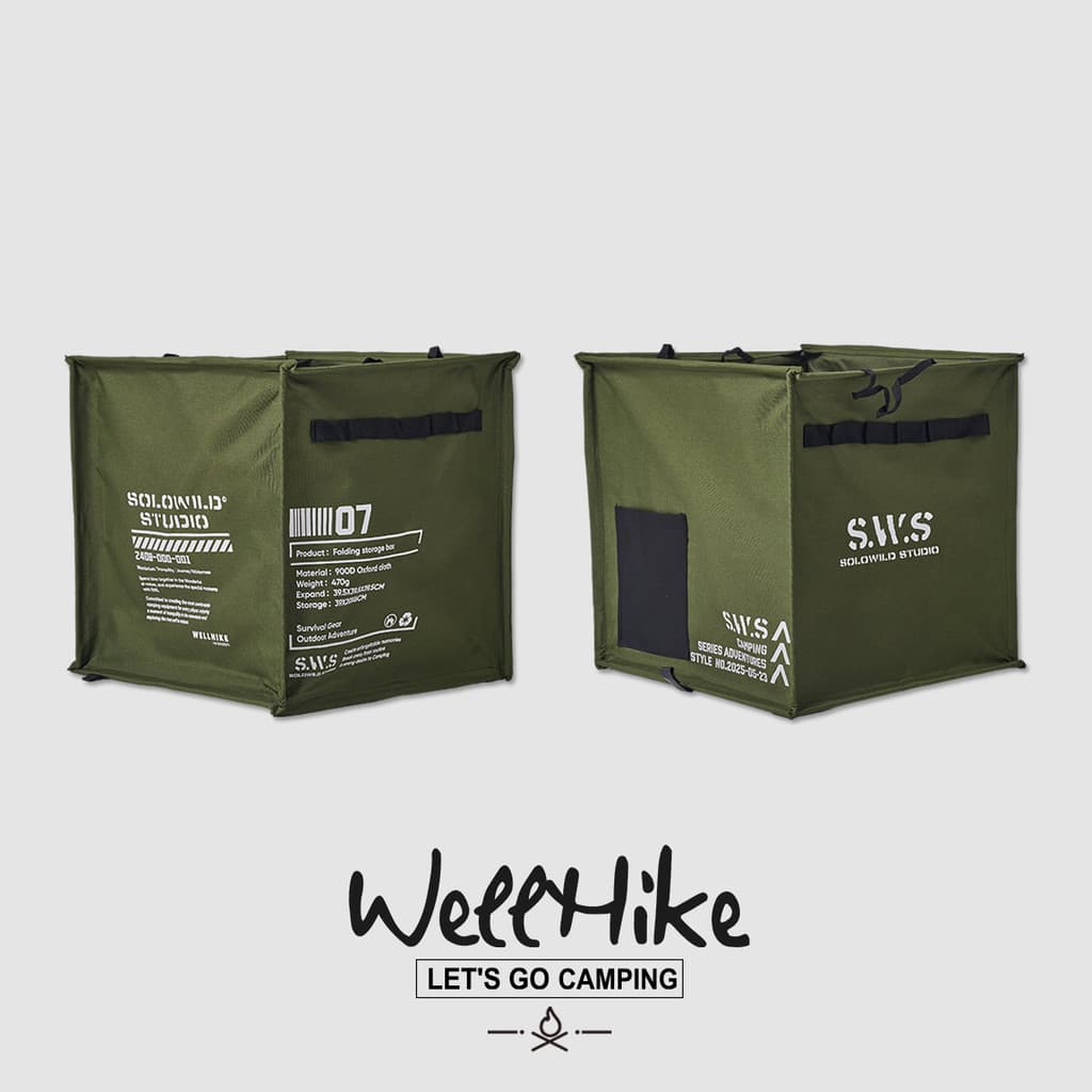 WELLHIKE ao ar livre grande capacidade dobrável quadrado caixa de armazenamento escalada acampamento carro armazenamento