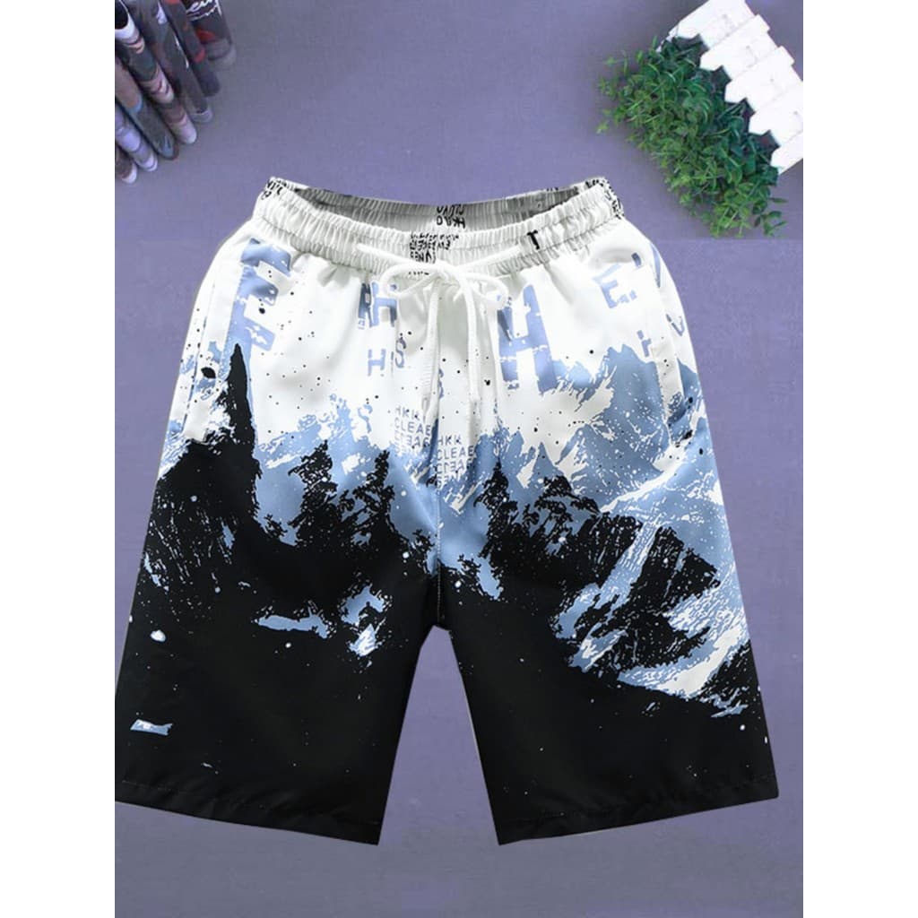 Shorts de verão masculino estilo fino na moda solto calças grandes calças de cinco pontos de seda gelo de secagem rápida