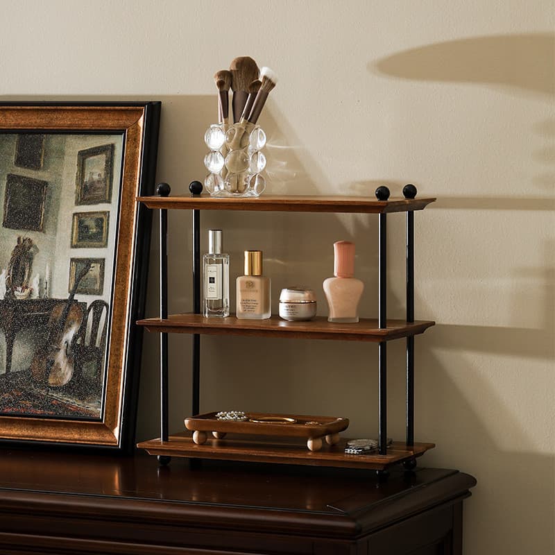 Lichia mar Multi-camada prateleira do agregado familiar suporte de copo de madeira maciça quarto penteadeira Desktop rac