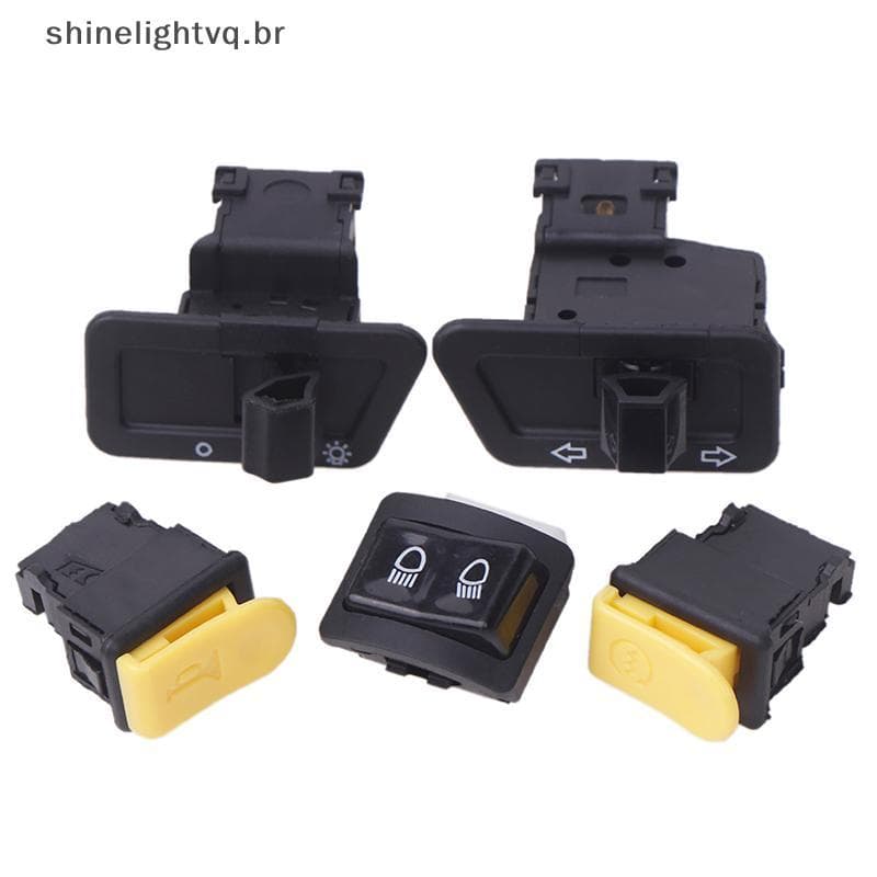 [shin] 5 Pçs/Set Interruptor De Botão De Motocicleta Cabeça Luz Chifre Dimmer Turn Singal Starter Partida Elétrica De Fe