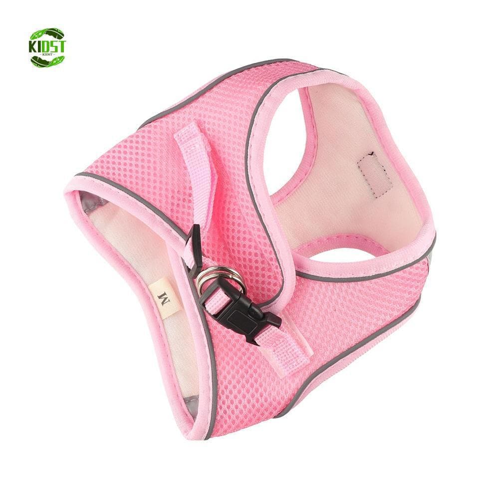 Conjunto de Coleira para Cães KIDST, Arnês Floral Refletivo para Animais de Estimação, Respirável, Sem Puxadas, Anti-Fug