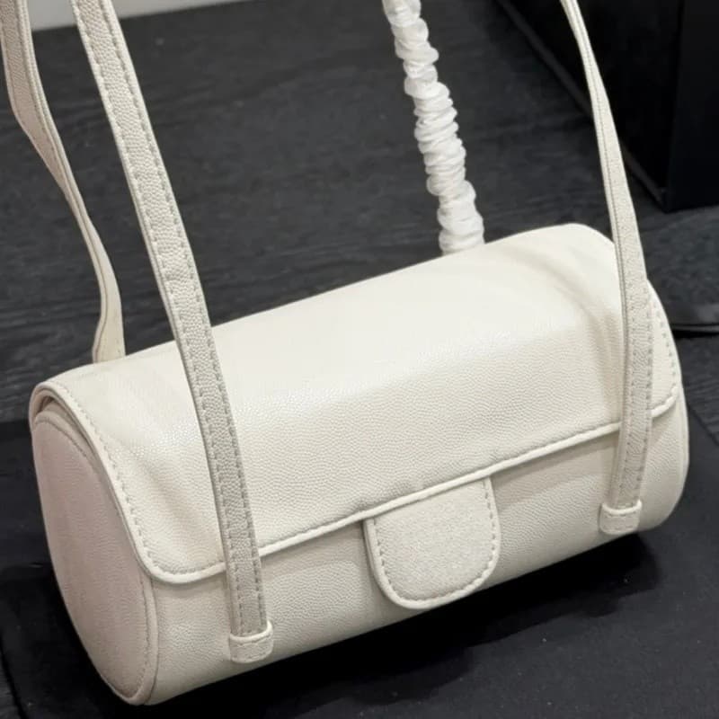 Bolsa Cilíndrica Redonda de Couro de Bezerro, Bolsa de Ombro 2026, Nova Bolsa de Mão Feminina ZA20, Bolsa de Couro em Co