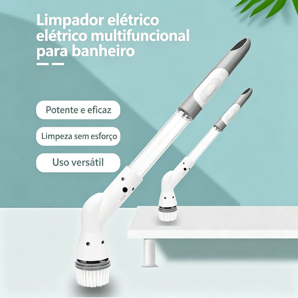 Escova de limpeza retrátil leve, escova de limpeza elétrica de cozinha, pode adicionar líquido de limpeza, escova de lim