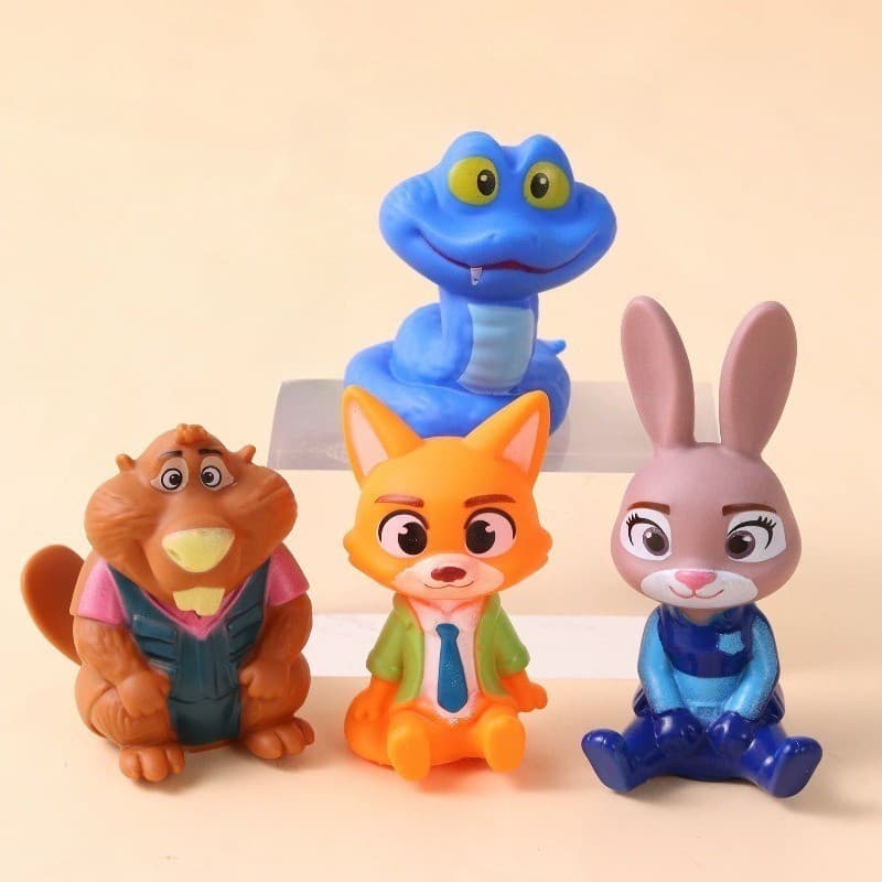 Decorações De Bolo De Bonecos De Ação Zootopia : Conjunto De Personagens De 6 Peças Para Materiais De Festa Temáticos Da