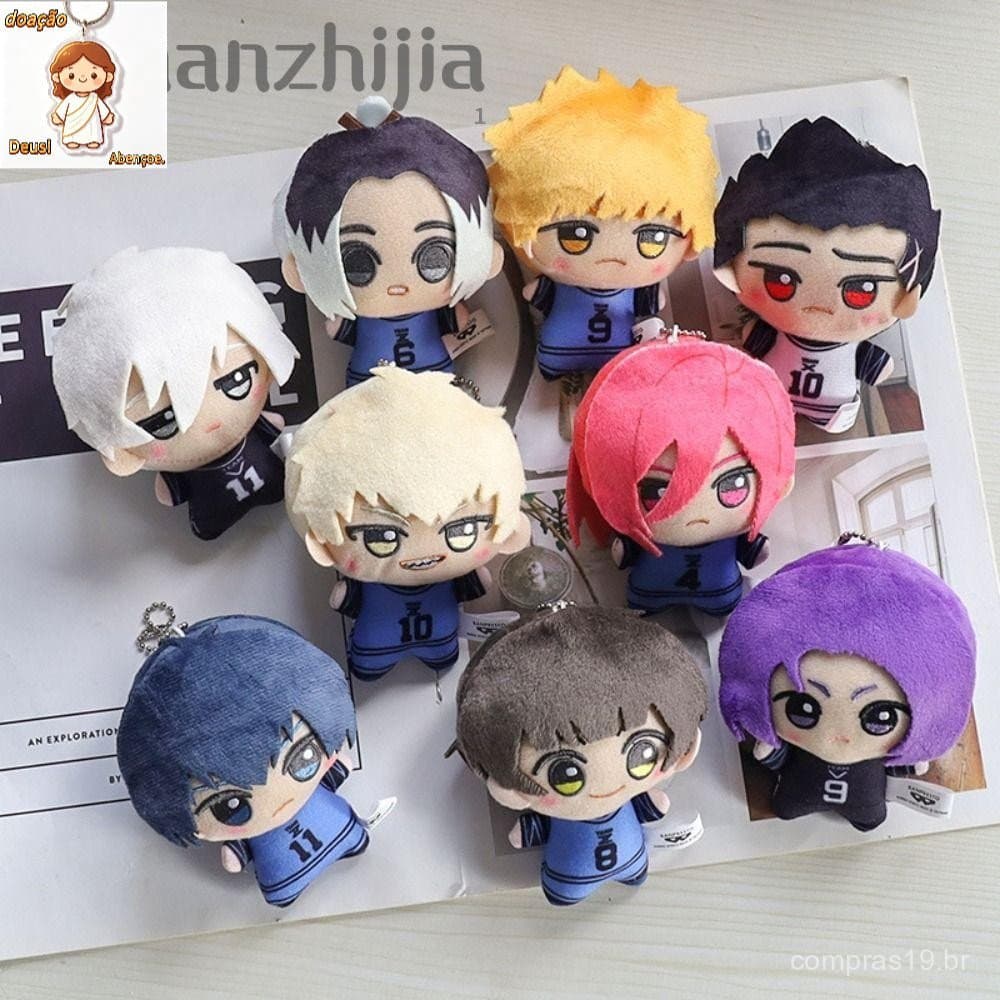Chaveiro de Pelúcia NANZHIJIA BLUE LOCK, Pendente de Boneca de Algodão Nagi Seishiro Yoichi Chigiri, Chaveiro Recheado F