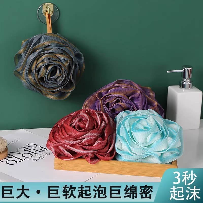 Rosa bola de banho grande flor de banho requintado banho flor bola esfregando bola de banho bolha macia bola de banho bo