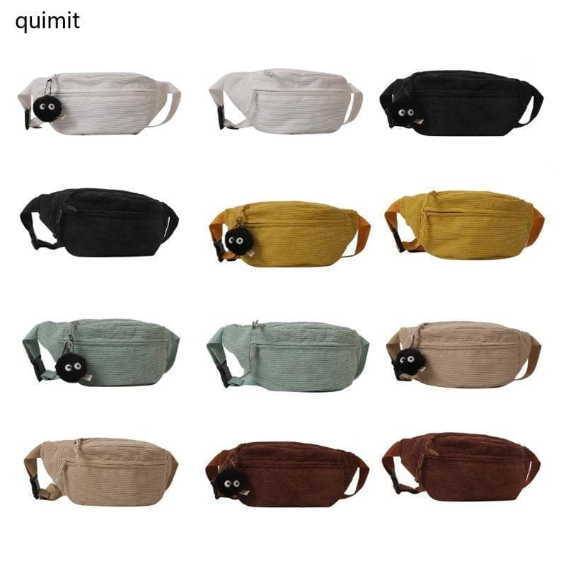 QUIM Pack Bolsa Cintura Veludo Esportiva Viagem Para Meninas E Cor Sólida Crossbody Cinto