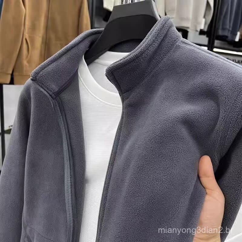 Cross-Border outono inverno masculino dupla face moletom de lã austríaco gola alta jaqueta de lã grossa