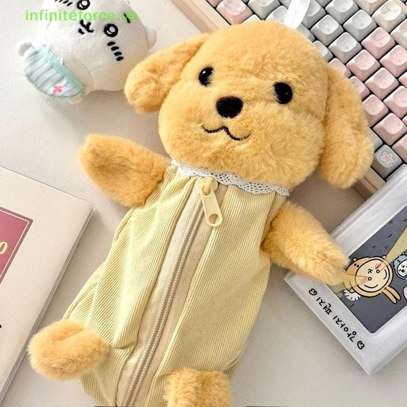 INVN Animais Fofos De Pelúcia Poodle Cachorro Boneca Estojo De Lápis Estudante Papelaria Material Escolar Bolsa De Armaz