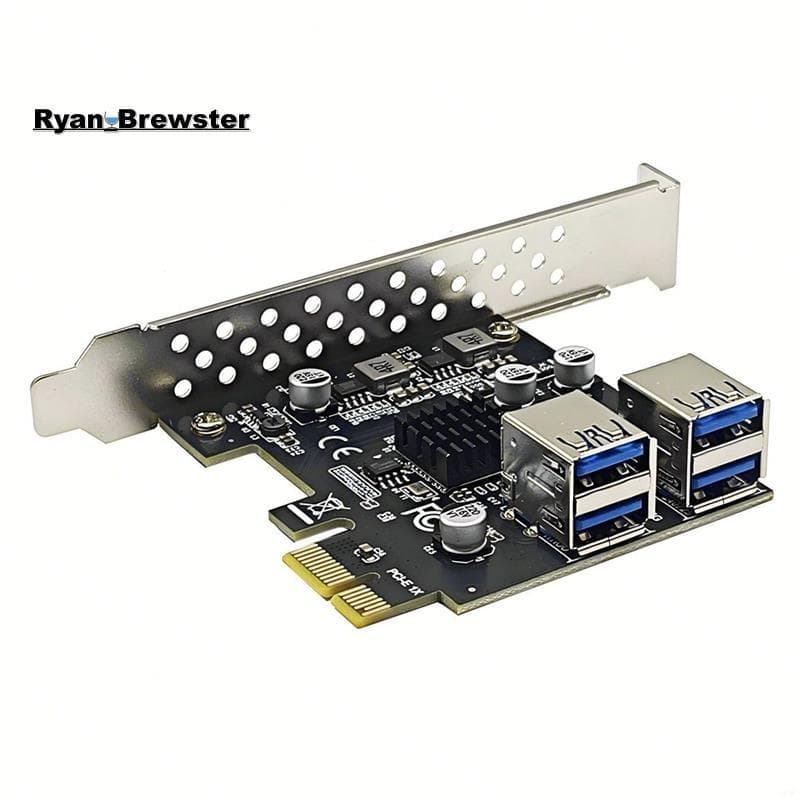 [Preferência R] PCI-E 1X A 4 Portas USB 3.0 Placa De Expansão USB3.2 GEN1 5Gbps Express PCIe HUB Adaptador Controladora