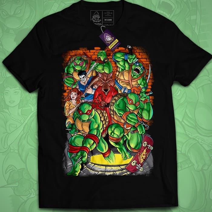 Camiseta Geek Qualidade Premium Tartarugas Ninjas TMNT 30.1 Malha Penteada Arte 141Ec Barato Promoção