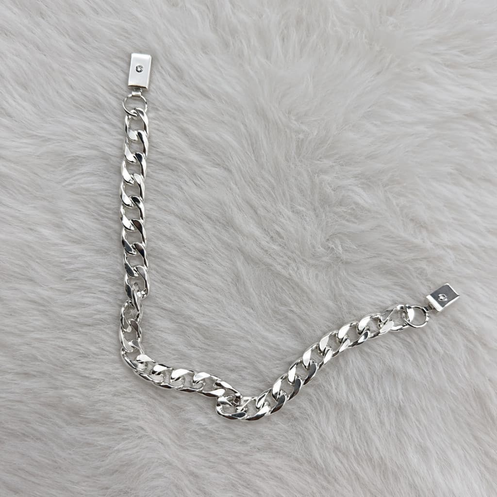 Pulseira Masculina Aço Inox Grumet 22cm Fecho Click Elegante