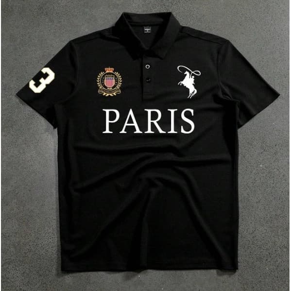 Camisa Polo Paris Streetwear Unissex manga Curta Masculina, Casual