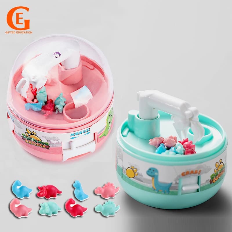 Mini guindaste de garra infantil: captura dinossauros, cápsulas de brinquedos infantis, coordenação mão-olho, brinquedos