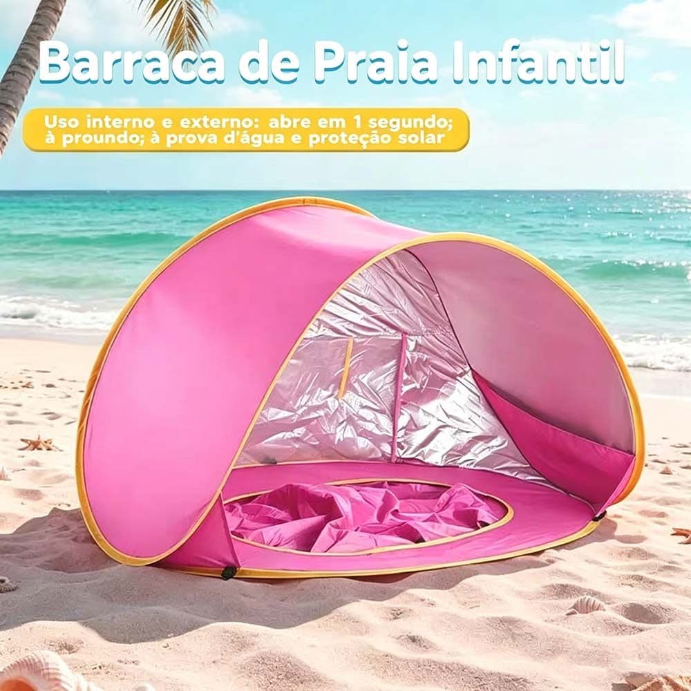 Barraca Infantil com Proteção UV 50+ | Fácil Montagem, Leve e Segura para Praia e Quintal