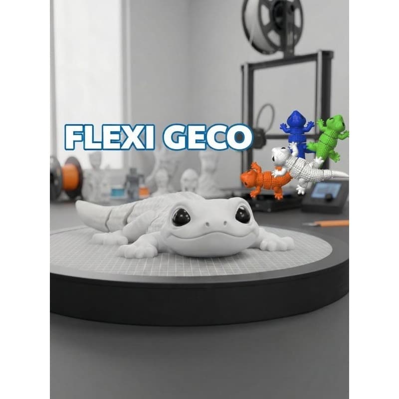 kit 2 Lagartixa Articulada Flexi Geco Impressão 3D Brinquedo Decorativo