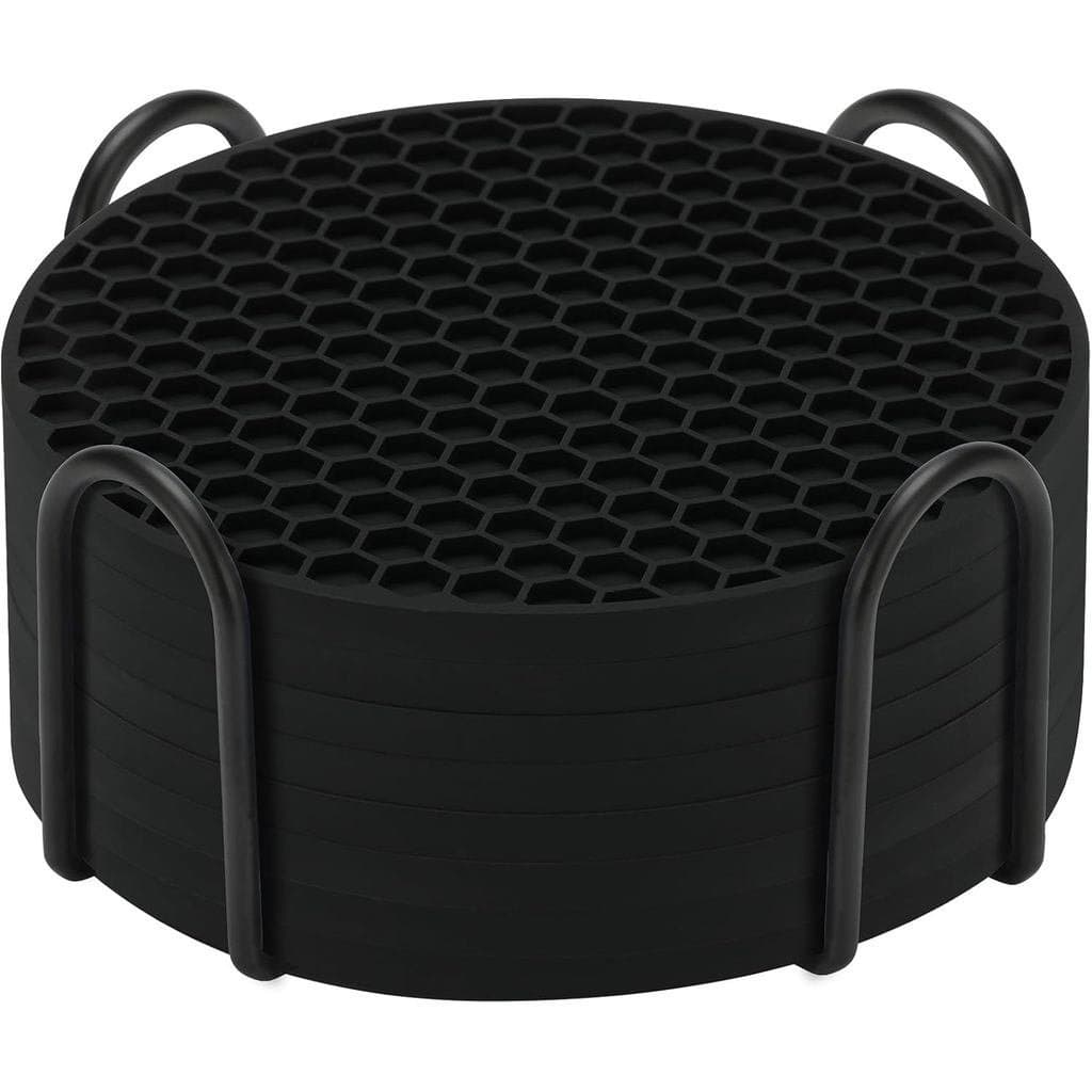 Conjunto de 8 Porta-Copos de Silicone TWTLi com Suporte, Porta-Copos para Bebidas, Cerveja, Café, Adequados para Diverso