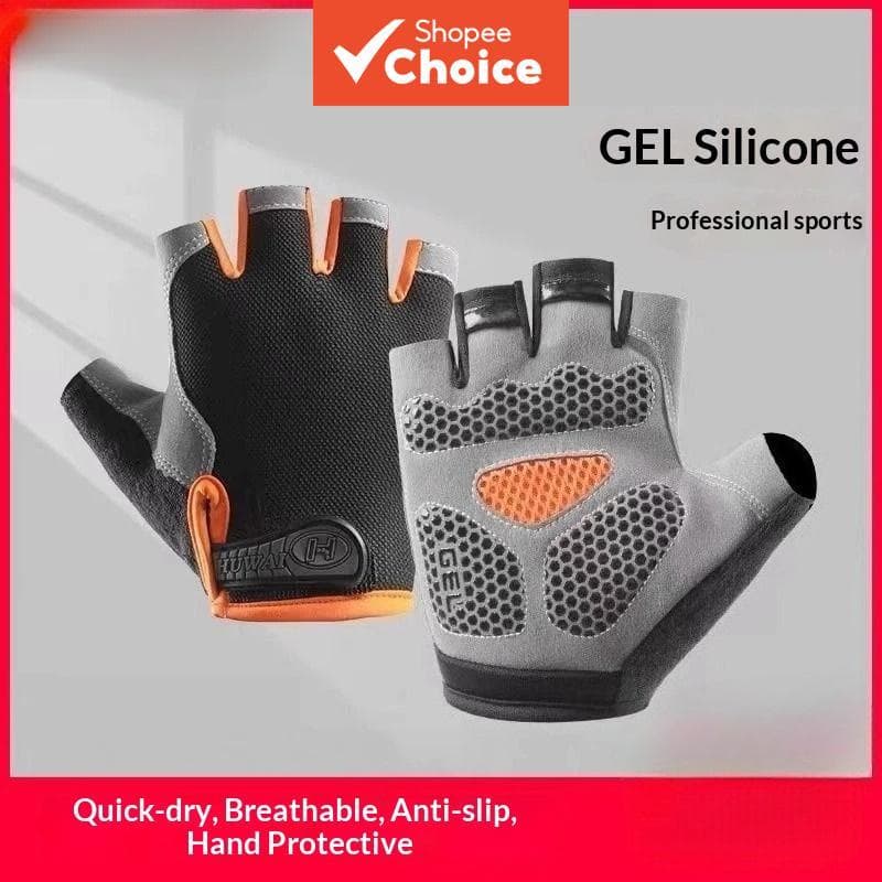 Luvas esportivas, sem dedos, antiderrapante para barra, puxada alta, ciclismo e proteção contra calos, para homens e