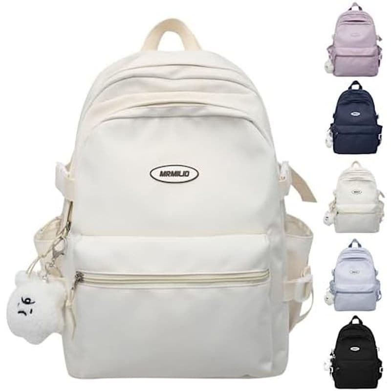 Mochila VTTDB Kawaii Com Acessórios Fofos Estética Casual Bolsa Para Laptop Simples De Viagem À Prova D'água Mulheres (A