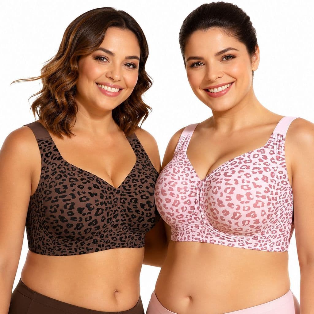 Sutiã sem aro plus size, suporte macio, copa fina sem costura, roupa íntima de forte sustentação, adequado para bustos g