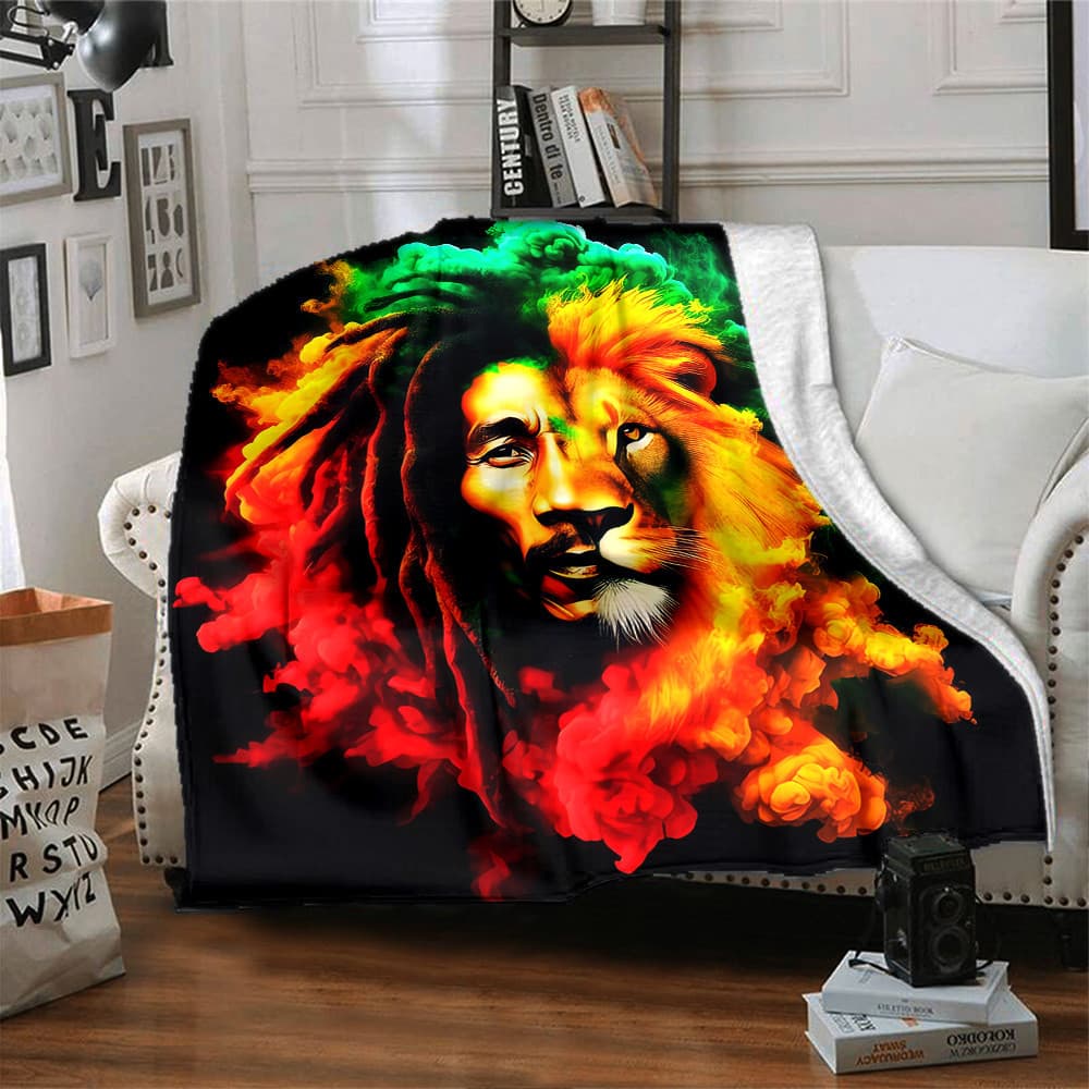 Reggae Cantor Bob Marley Impressão Cobertor Sala De Estar Quarto Cama Macio Suprimentos Para Casa Presente Aniversário