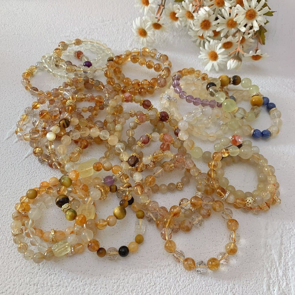 2026 Novo Produto Pulseira de Cristal Natural Citrino Citrino Série Duobao Pulseira20260717
