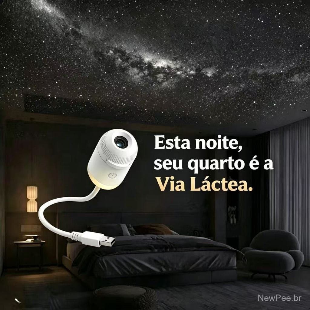 Mini Projetor de Galáxia, Luz Noturna USB Portátil, Iluminação Confortável, Adequado para Crianças e Casais Românticos