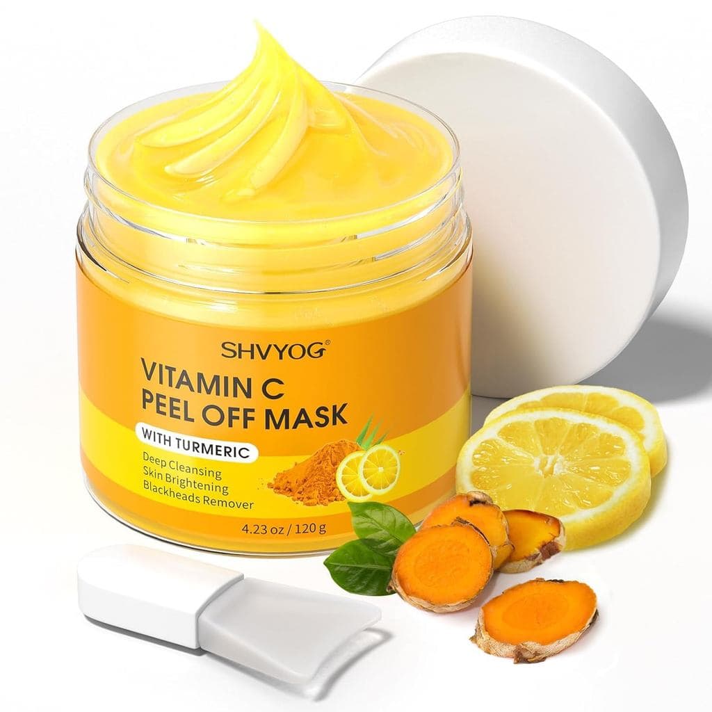 Máscara Facial Peel Off com Vitamina C SHVYOG, Máscara Peel Off com Cúrcuma, Removedor de Cravos e Máscara Facial Esfoli