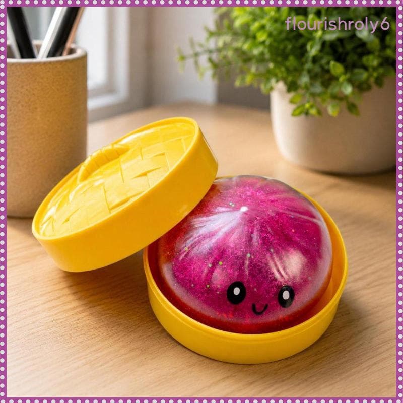 [Flourishroly6] Steamer Bun Sensory Toy Soft Press Brinquedo De Contagem Divertida Para Escritório , Casa
