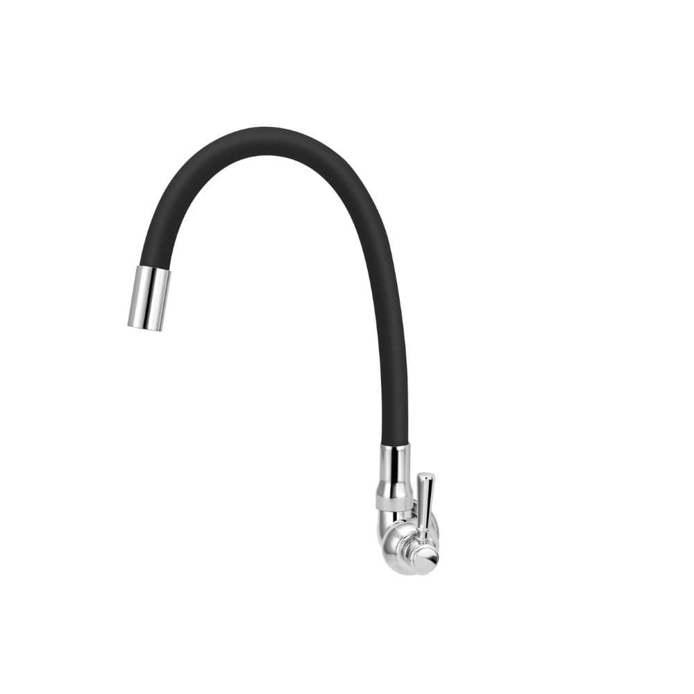 Torneira Flexível Parede Cozinha Gourmet Preta Black Agua Quente Fria Movel