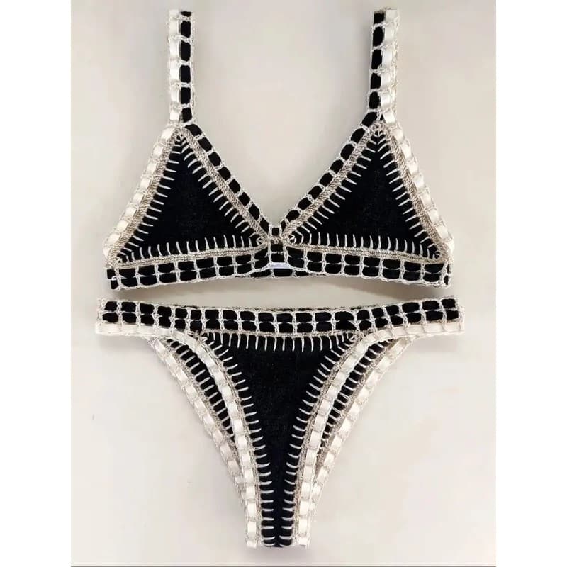 Biquíni de Cintura Alta para Mulheres, Conjunto de Biquíni com Almofadas, Novo Biquíni com Decote em V e Estampa, Maillo