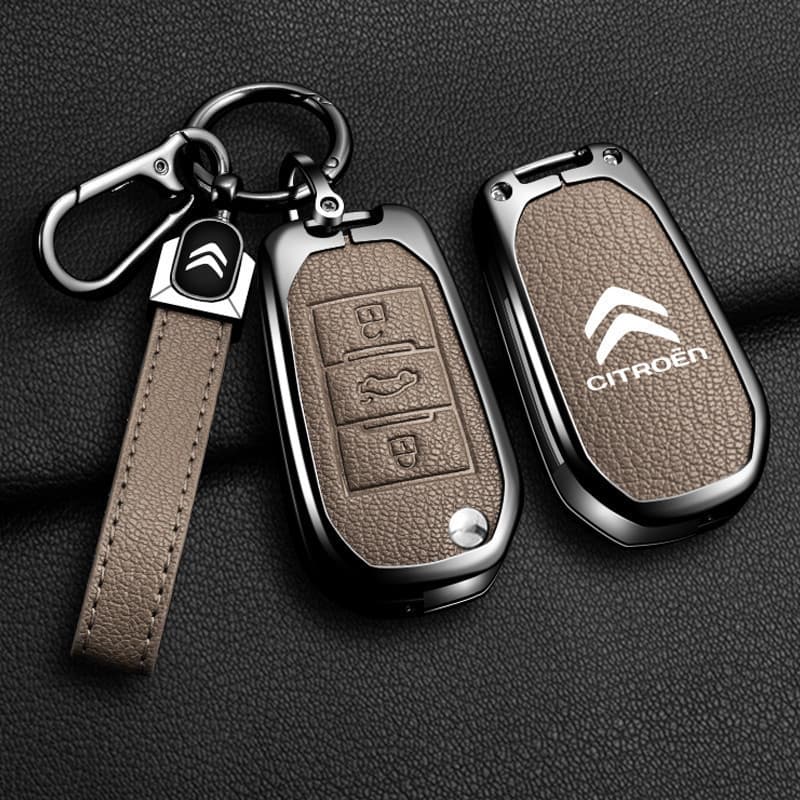 Capa de Chave de Carro em Liga de Zinco, Adequada para Chaveiro Citroen C3 C4 C5 C6 C8 0YAE CFJD