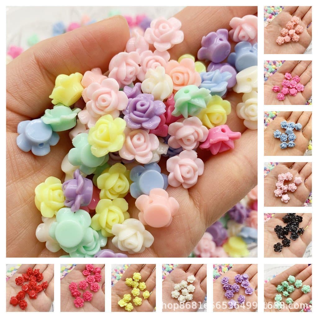 Acessórios de camélia em acrílico de 12mm, disponíveis em diversas cores, adequados para projetos de artesanato com miça