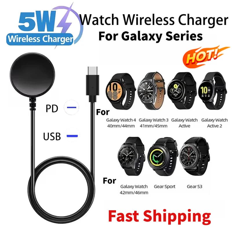 USB Type-c Wireless Charging for  Watch 8 7 Classic 5 6 USB Universal Smartwatch Charger for Watch Magnetic Charger