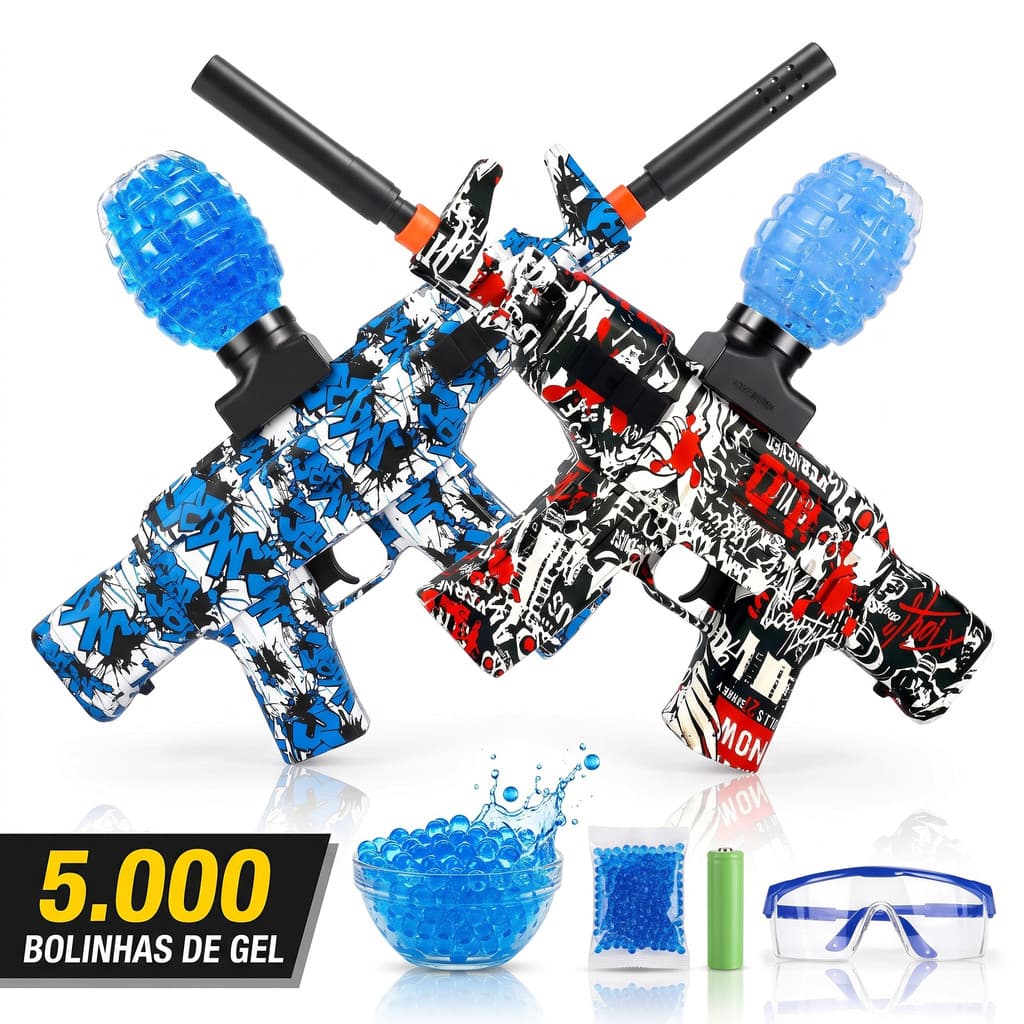 Arma Elétrica Lança Bolinhas De Gel Com 5000 Bolinhas Arminha de Gel+-