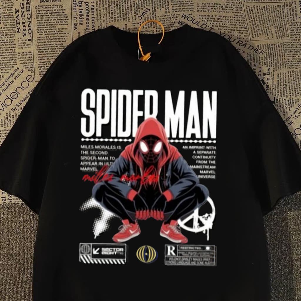 Camiseta Camisa 100% Algodão Feminina Oversized Estilosa Personagem Homem Aranha Spider Man