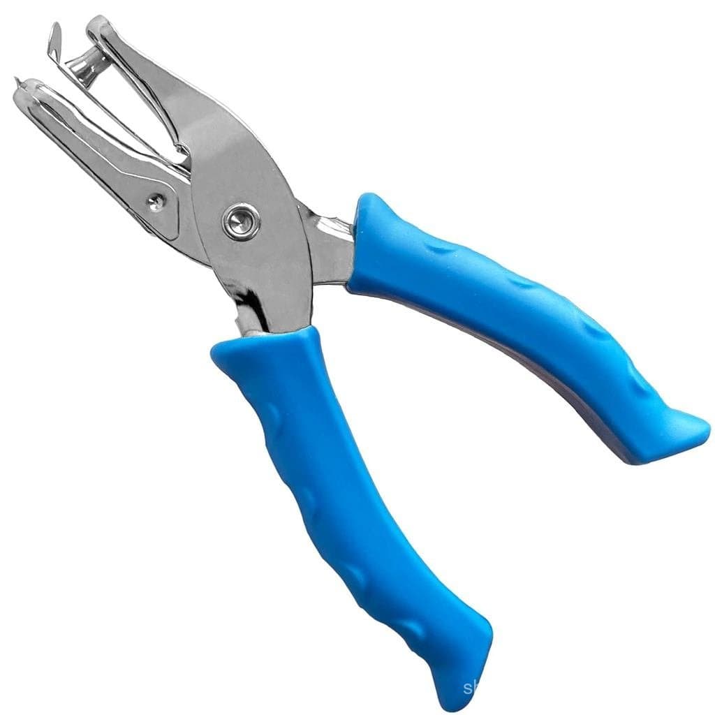 Furador de Papel de Um Furo 1/4” para Artesanato, Furador de Um Furo com Cabo Azul de Empunhadura Macia para Crianças e