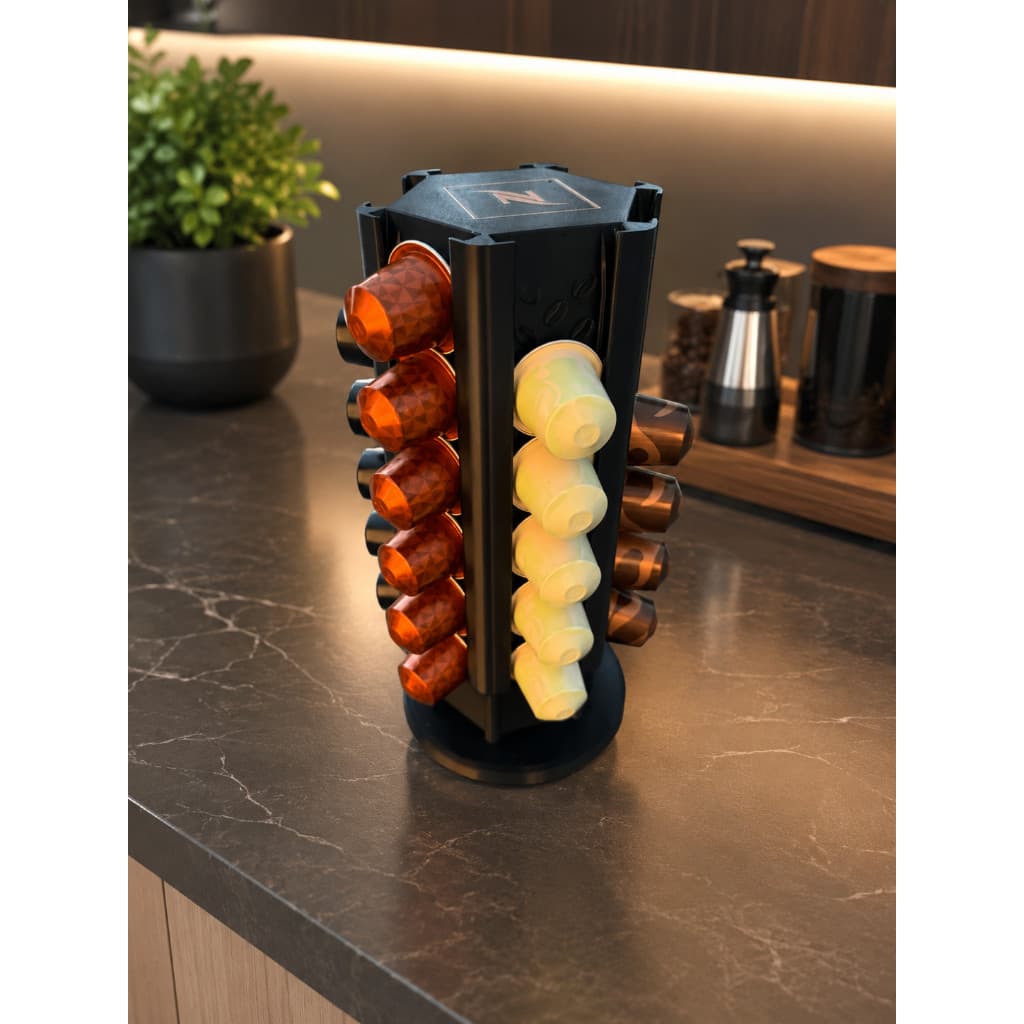 Suporte Giratório Porta Cápsulas Compatível Nespresso Organizador Café Decorativo para Bancada