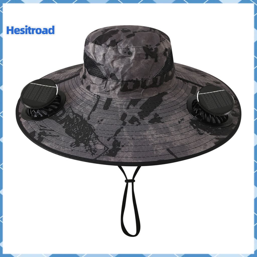 Wide Brim Sun Hat with Dual Usb Fans Solar Rechargeable Outdoor for Men Women Battery Summer for Fishing Hiking Gardenin